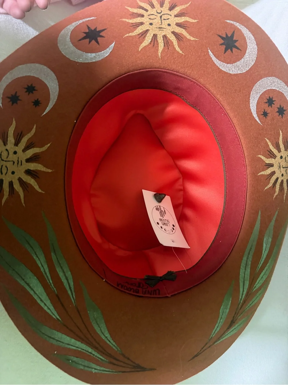 NWT Lulu Bloom Felt Wide-Brim Hat in Rust